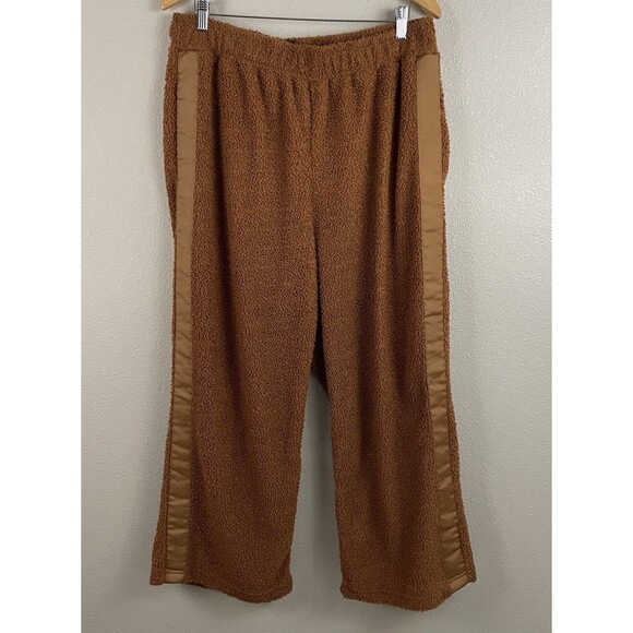 Anthropologie Saturday Sunday Womens 1X Brown Victoria Sherpa Wide Leg Pant - Picture 2 of 5